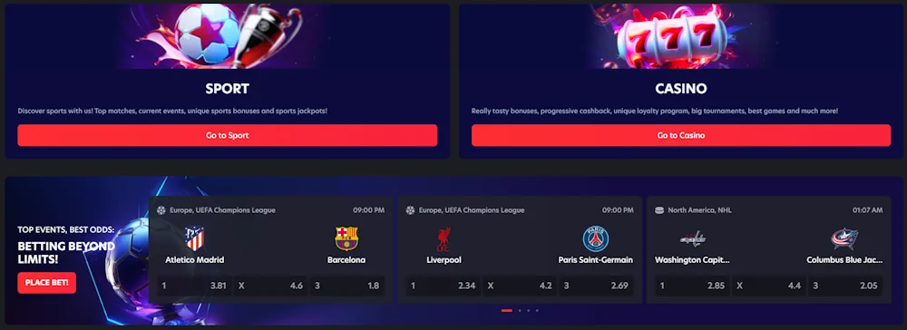 1Red Online-Casino und Sportwetten